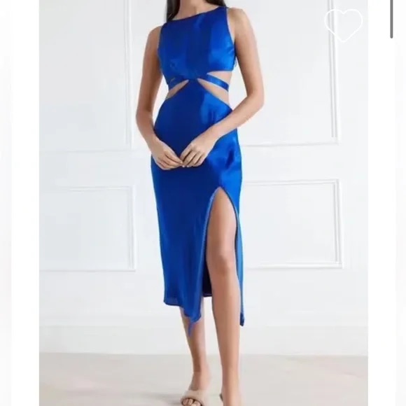 San Sloane Simone Midi Dress Cobalt Blue Size Small